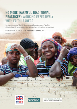 No More ‘Harmful Traditional Practices’: Working Effectively with Faith Leaders